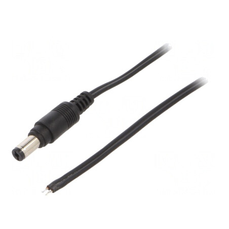 Cablu Alimentare DC 5,5/2,1 Negru 1,5m | Electronic-mag.ro | Componente Electronice