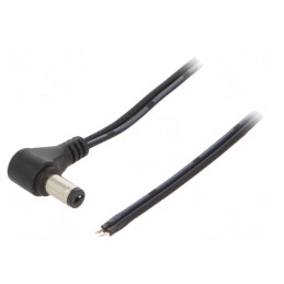 Cablu Alimentare DC 5,5/2,1 Negru 1,5m | Electronic-mag.ro | Componente Electronice
