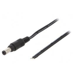 Cablu Alimentare DC 5,5/2,5 Negru 1,5m 2x0,5mm2 | Electronic-mag.ro | Componente Electronice