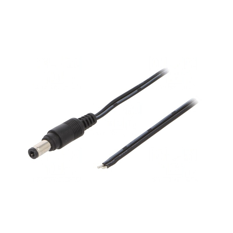 Cablu Alimentare DC 5,5/2,5 Negru 1,5m 2x0,5mm2 | Electronic-mag.ro | Componente Electronice