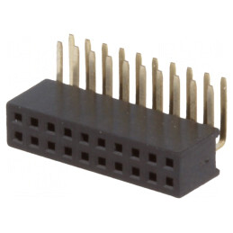 Soclu pini mamă 20 pini unghi 90° 1,27mm THT 2x10 | Electronic-mag.ro | Componente Electronice