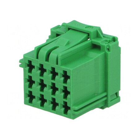 Conector Auto MCP 2.8 Mamă Mufă pe Cablu 12 pini Verde | Electronic-mag.ro | Componente Electronice