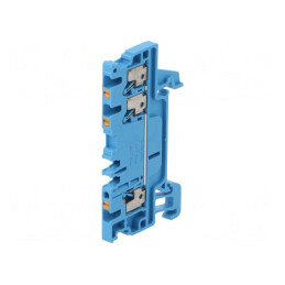 Conector Șine 1.5mm2 3 Borne Albastru Wemid | Electronic-mag.ro | Componente Electronice