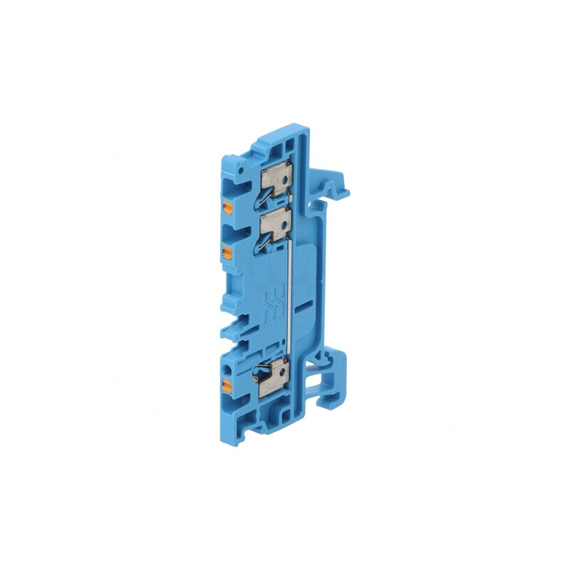 Conector Șine 1.5mm2 3 Borne Albastru Wemid | Electronic-mag.ro | Componente Electronice