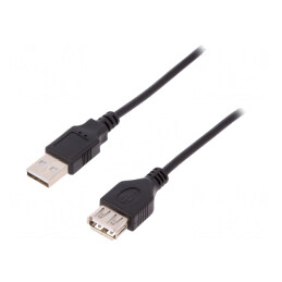 Cablu USB 2.0 A-A Nichelat 1.8m Negru | Electronic-mag.ro | Componente Electronice