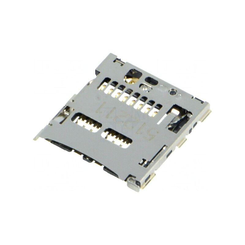 Conector pentru carduri microSD aurit SMT PIN 8 | Electronic-mag.ro | Componente Electronice