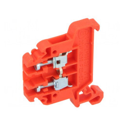 Conector de Șine 0,5-2,5mm2 2 Borne Roșu TS35 | Electronic-mag.ro | Componente Electronice