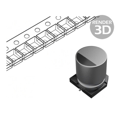 Condensator hibrid 100uF 50VDC SMD 4000h | Electronic-mag.ro | Componente Electronice