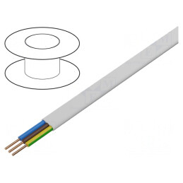 Cablu electric YDY 3x1.5mm2 100m alb | Electronic-mag.ro | Componente Electronice