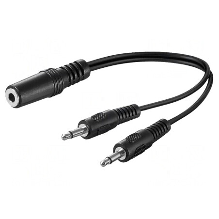 Cablu Audio Jack 3.5mm 2pin la 3pin 0.2m | Electronic-mag.ro | Componente Electronice