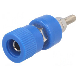 Soclu Banană 4mm Albastru Nichelat Pe Panou | Electronic-mag.ro | Componente Electronice