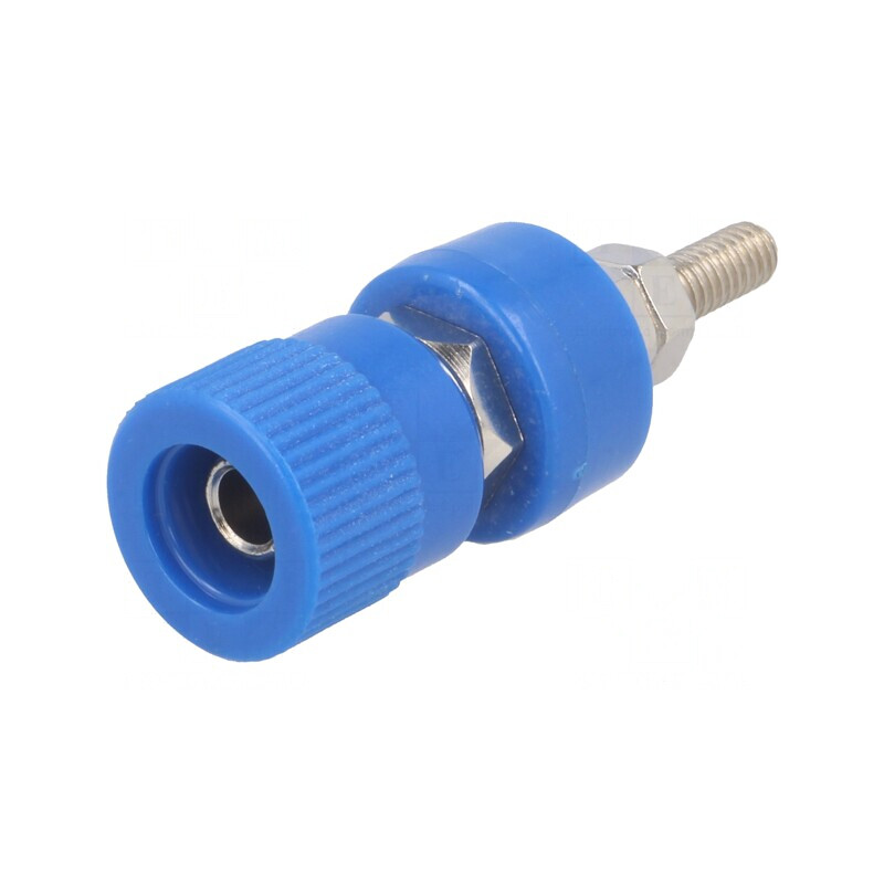 Soclu Banană 4mm Albastru Nichelat Pe Panou | Electronic-mag.ro | Componente Electronice