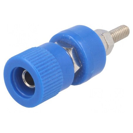 Soclu Banană 4mm Albastru Nichelat Pe Panou | Electronic-mag.ro | Componente Electronice