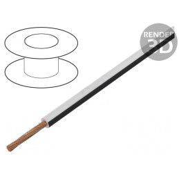 Cablu Electric FLRY-B 1x0,5mm2 Cu PVC Alb-Negru 60V | Electronic-mag.ro | Componente Electronice