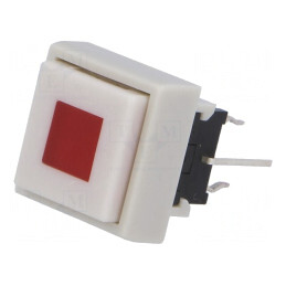 Comutator Tastatură DPDT Albă LED Roșie 30VDC 0,1A THT | Electronic-mag.ro | Componente Electronice