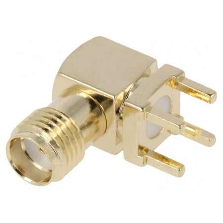 Soclu SMA Mamă Drept PTFE Aurit pentru Panou | Electronic-mag.ro | Componente Electronice
