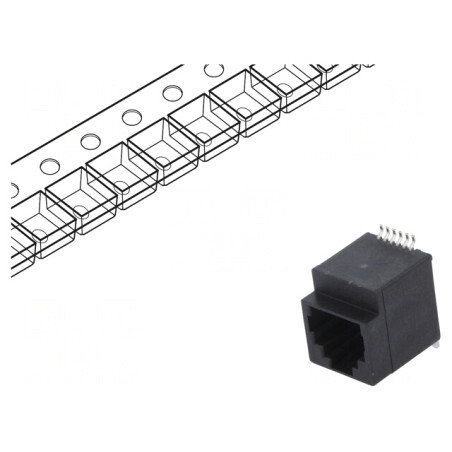 Soclu RJ12 6P6C SMT Vertical | Electronic-mag.ro | Componente Electronice