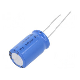 Condensator Electrolitic THT 100uF 100V 12.5x20mm | Electronic-mag.ro | Componente Electronice