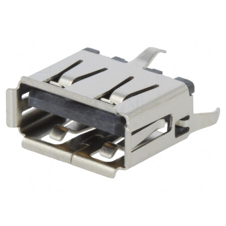 Soclu USB A PCB THT PIN 4 Drept Aurit USB 2.0 | Electronic-mag.ro | Componente Electronice