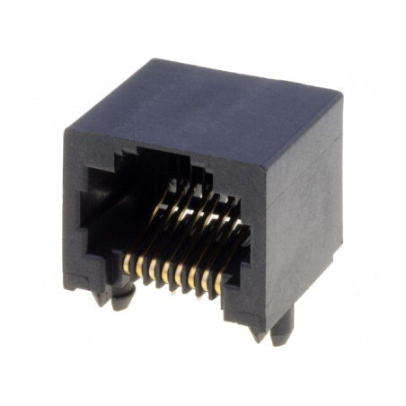 Soclu RJ45 8P8C Cat3 Aurit Profil Jos | Electronic-mag.ro | Componente Electronice