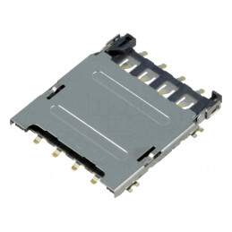 Conector pentru carduri Micro SIM cu mâner articulat SMT