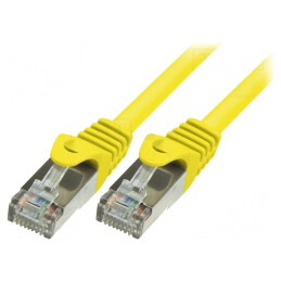 Patch cord F/UTP 5e ecranat PVC galben 1m | Electronic-mag.ro | Componente Electronice
