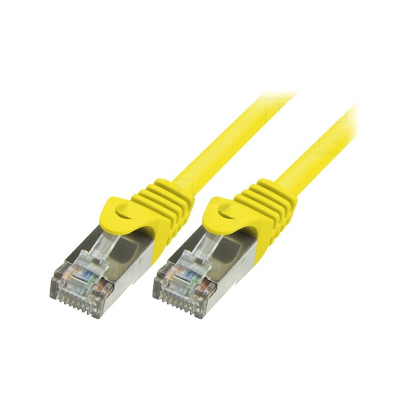 Patch cord F/UTP 5e ecranat PVC galben 1m | Electronic-mag.ro | Componente Electronice