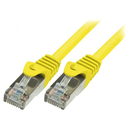 Patch cord F/UTP 5e ecranat PVC galben 1m | Electronic-mag.ro | Componente Electronice