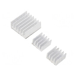 Radiator cu aripioare pentru Raspberry Pi argintiu | Electronic-mag.ro | Componente Electronice