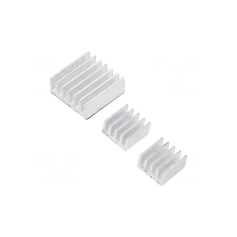 Radiator cu aripioare pentru Raspberry Pi argintiu | Electronic-mag.ro | Componente Electronice