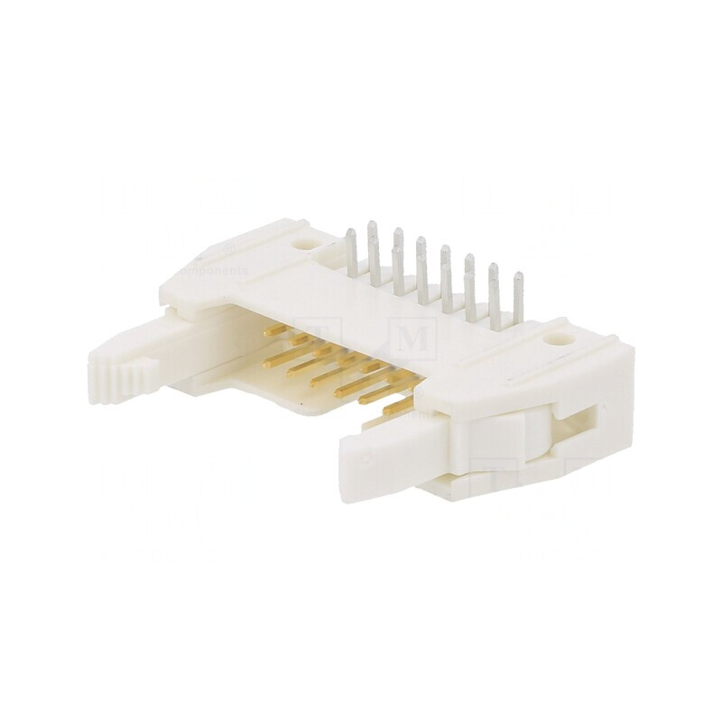 Soclu IDC 14 pini cu ejector 2,54mm THT unghi | Electronic-mag.ro | Componente Electronice