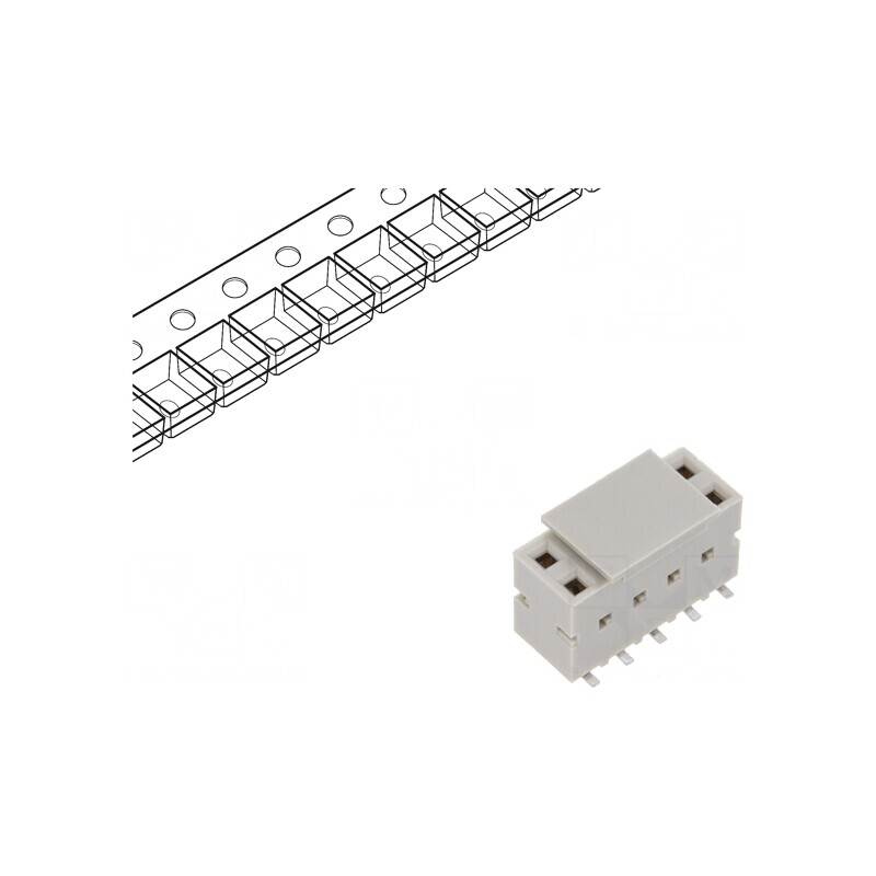 Soclu PCB-PCB 10 pini 2,54mm SMT Dubox aurit vertical | Electronic-mag.ro | Componente Electronice