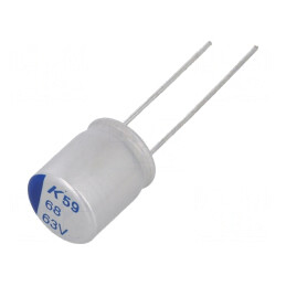Condensator Polimeric Low ESR 68uF 63V THT 20% | Electronic-mag.ro | Componente Electronice