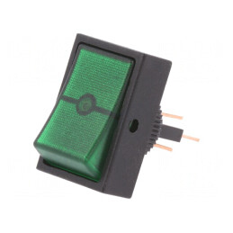 Comutator Rocker ON-OFF 30A 12V Verde cu Neon | Electronic-mag.ro | Componente Electronice