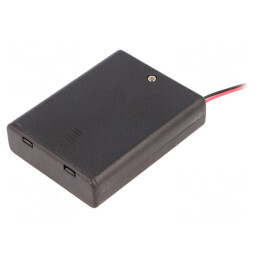 Suport Baterii AAA cu Comutator și Cabluri Negru 150mm | Electronic-mag.ro | Componente Electronice