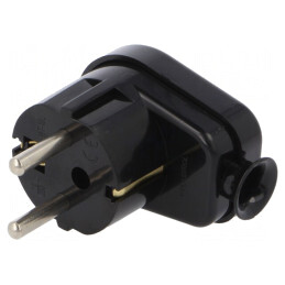 Conector Alimentare AC Tată 2P PE 250V 16A Negru | Electronic-mag.ro | Componente Electronice