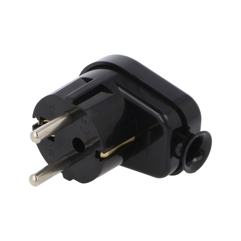 Conector Alimentare AC Tată 2P PE 250V 16A Negru | Electronic-mag.ro | Componente Electronice
