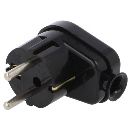 Conector Alimentare AC Tată 2P PE 250V 16A Negru | Electronic-mag.ro | Componente Electronice