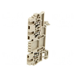 Conector terminal șine 1.5mm² 3 borne bej