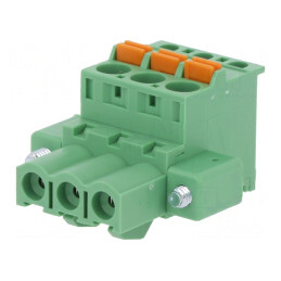 Regletă de conexiuni deconectabilă 5mm 3 piste unghi 90° | Electronic-mag.ro | Componente Electronice