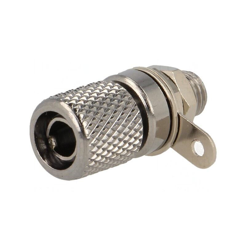 Soclu banană 4mm 10A 60VDC 25.5mm Nichelat | Electronic-mag.ro | Componente Electronice