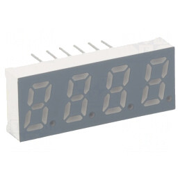Afișaj LED 7 Segmente 8mm 4 Digiți Galben-Verde | Electronic-mag.ro | Componente Electronice