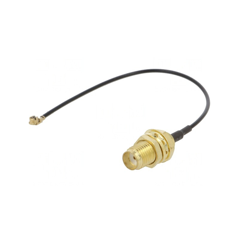 Cablu IPEX Mamă în unghi SMA Soclu Negru 0.1m | Electronic-mag.ro | Componente Electronice