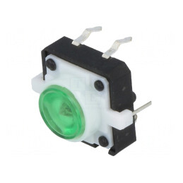 Microîntrerupător TACT SPST-NO 0,05A 12VDC THT LED | Electronic-mag.ro | Componente Electronice