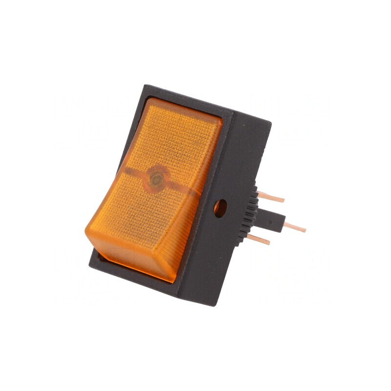 Comutator Basculant ON-OFF 30A/12VDC Lampă Neon Portocalie | Electronic-mag.ro | Componente Electronice