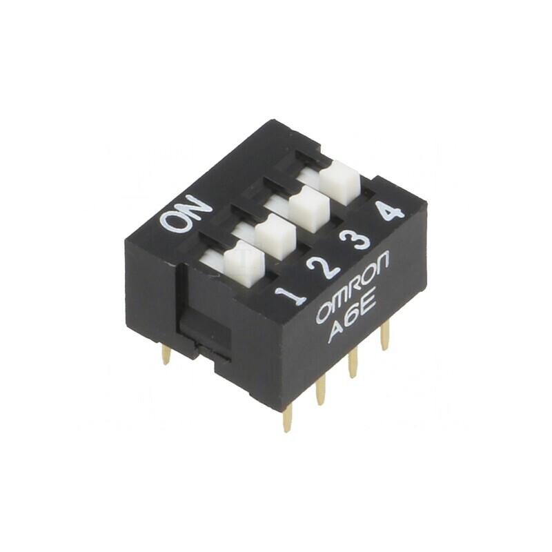Comutator DIP-SWITCH 4 Secțiuni ON-OFF 0,025A 24VDC | Electronic-mag.ro | Componente Electronice