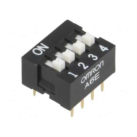 Comutator DIP-SWITCH 4 Secțiuni ON-OFF 0,025A 24VDC | Electronic-mag.ro | Componente Electronice