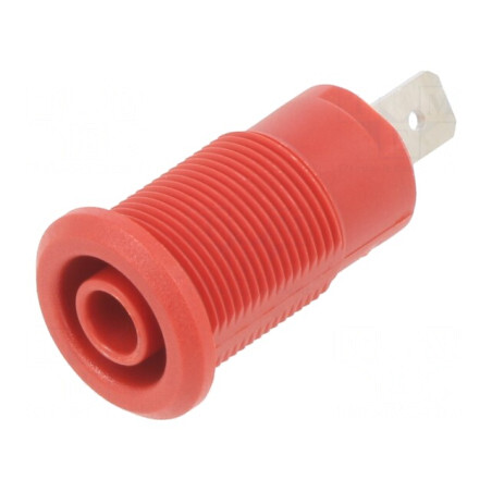 Soclu Banană 4mm 24A 1kV Roșu Nichelat | Electronic-mag.ro | Componente Electronice