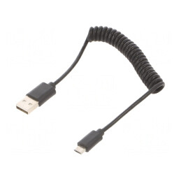 Cablu USB 2.0 Spirala, USB A la Micro USB, Conectori Auriti | Electronic-mag.ro | Componente Electronice
