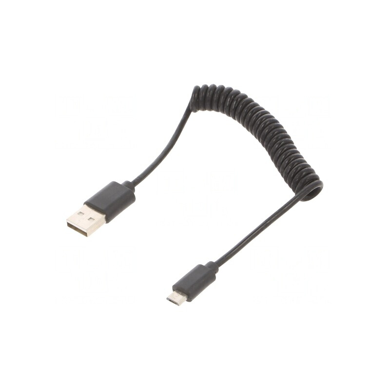 Cablu USB 2.0 Spirala, USB A la Micro USB, Conectori Auriti | Electronic-mag.ro | Componente Electronice